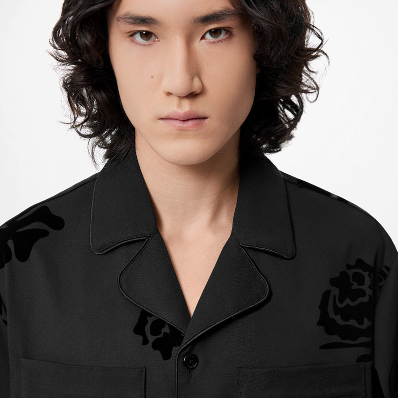 Flower Flock Pyjama Shirt 3