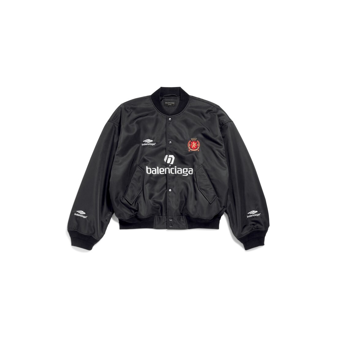 Men's Soccer Varsity Jacket in Black - 1