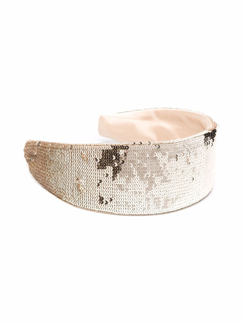 Miu Miu sequin-embellished wide headband outlook