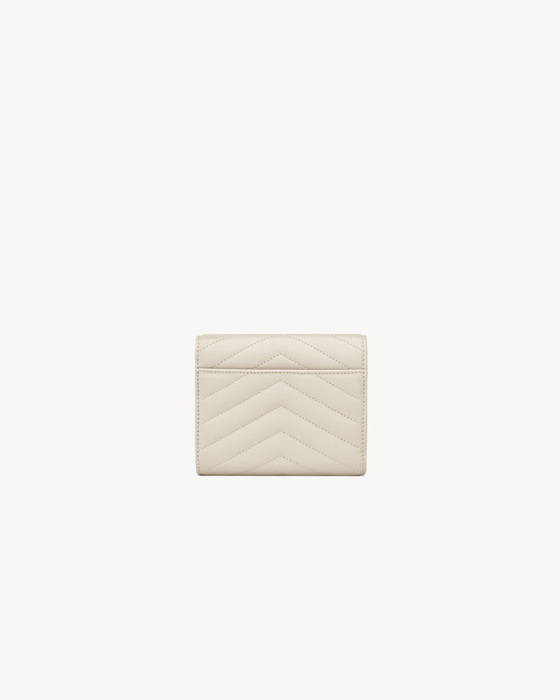 SAINT LAURENT CASSANDRE MATELASSÉ COMPACT TRI FOLD WALLET IN LAMBSKIN outlook