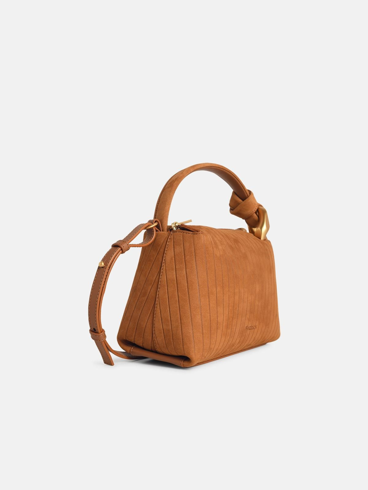 SMALL 'CORNER' CARAMEL SUEDE BAG - 2