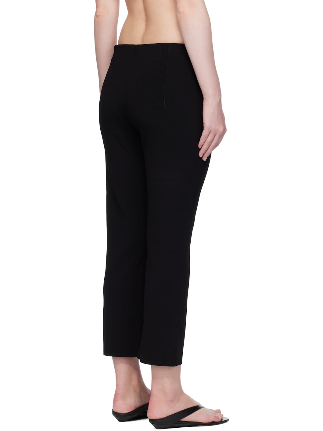 Black Knit Capri Leggings - 3