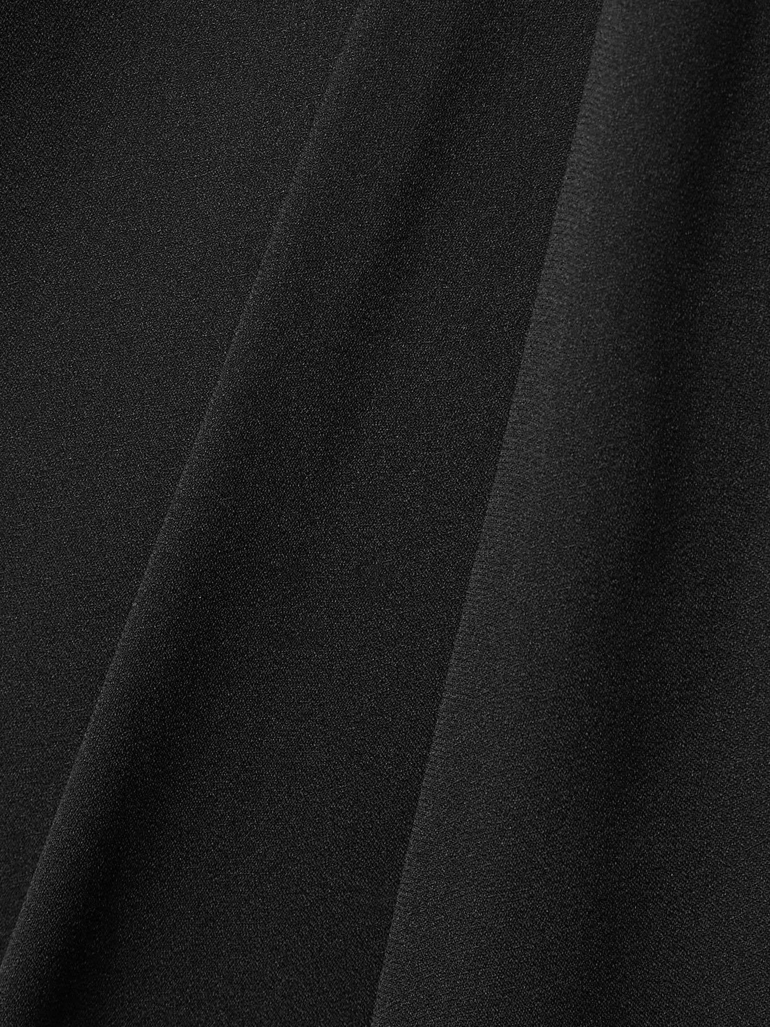 Draped crepe de chine maxi dress Black - 4