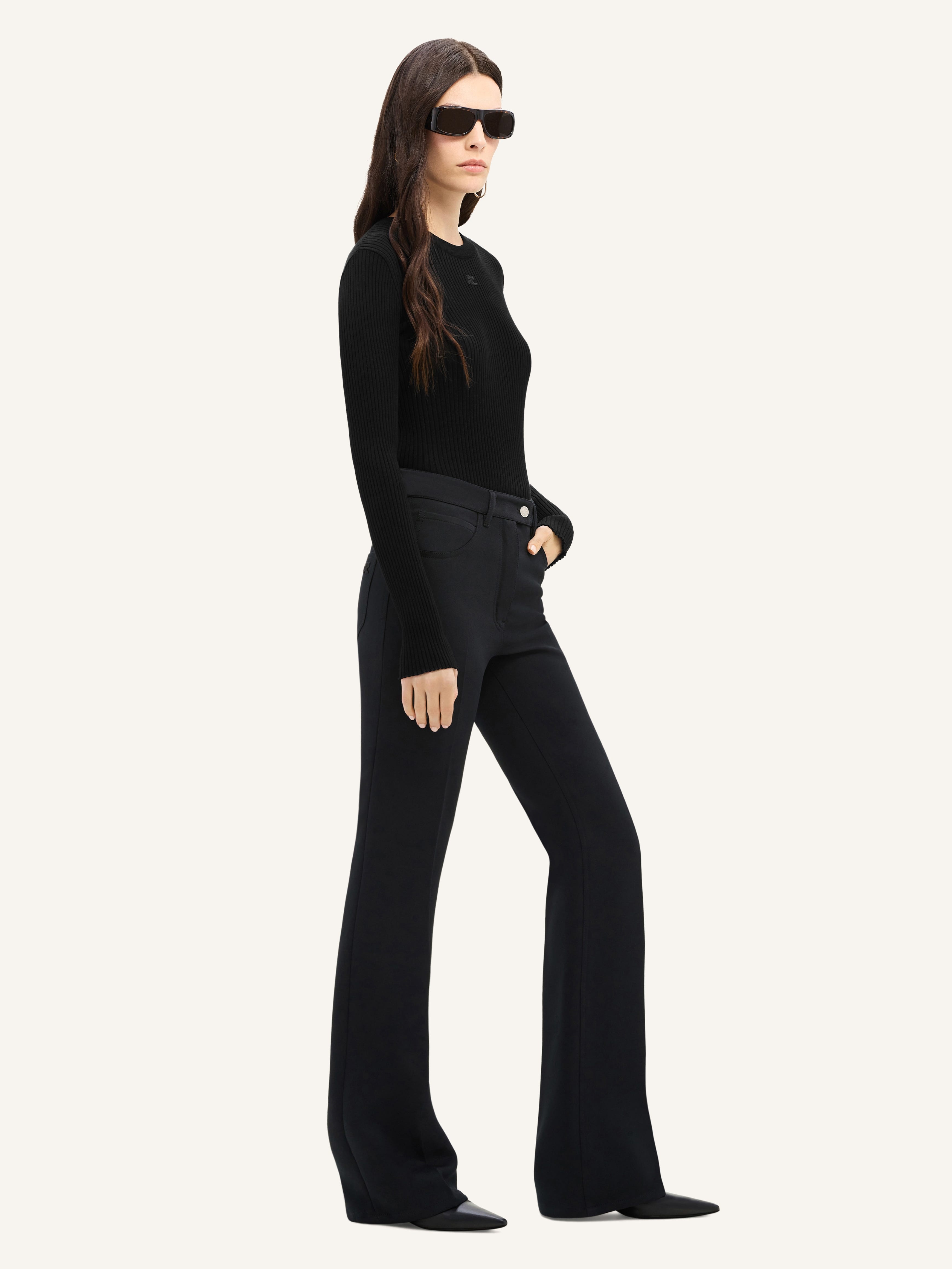 SHOULDER SNAPS RIB KNIT SWEATER - 3