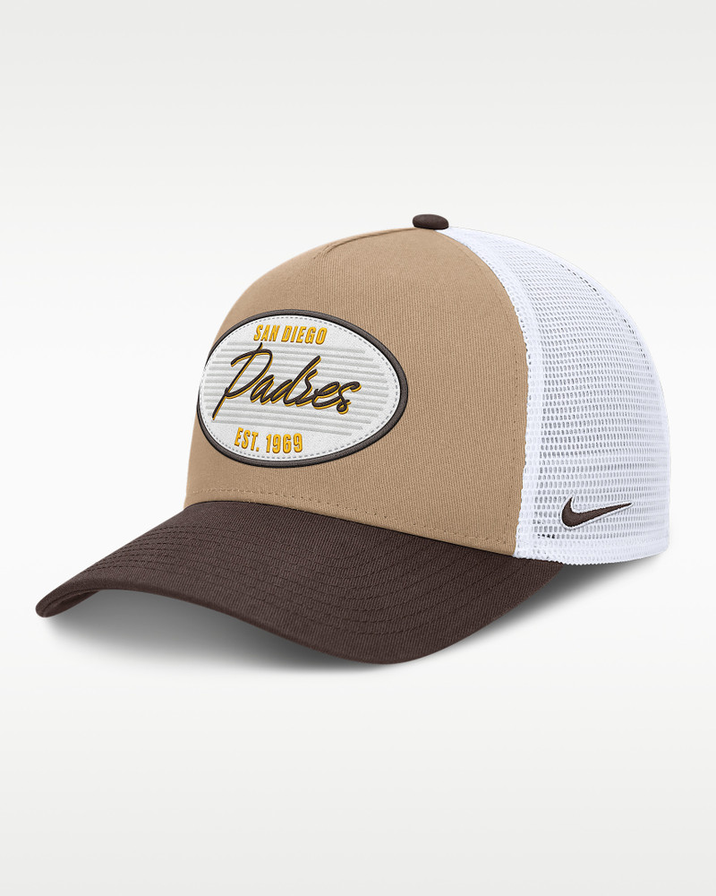 San Diego Padres Rise Men's Nike MLB A-Frame Trucker Adjustable Hat 1
