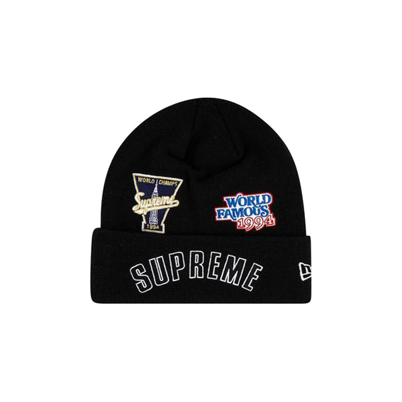 Supreme x New Era x Championship Beanie 'Black' - 1