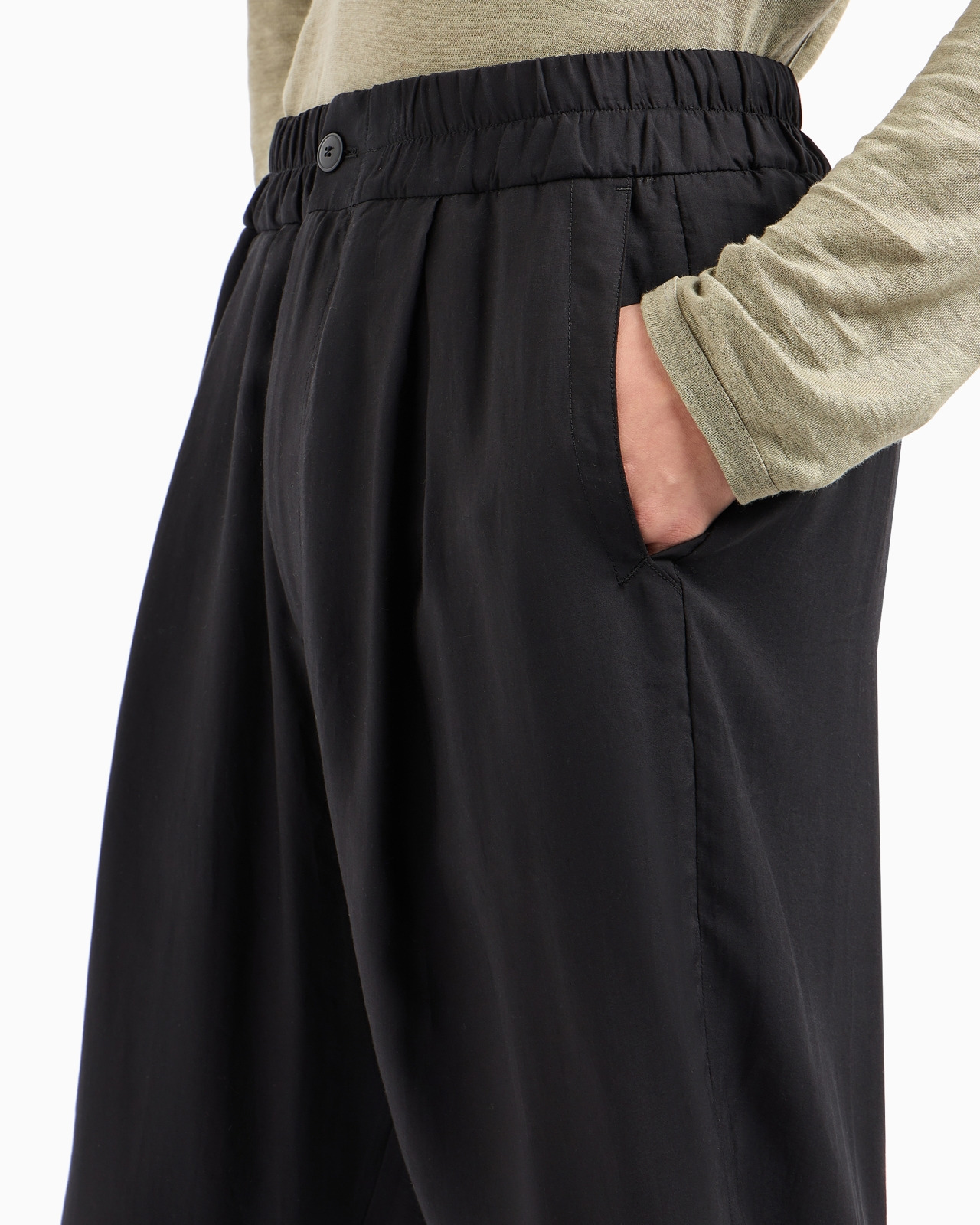 ASV one-pleat trousers in Lyocell and silk canvas - 5