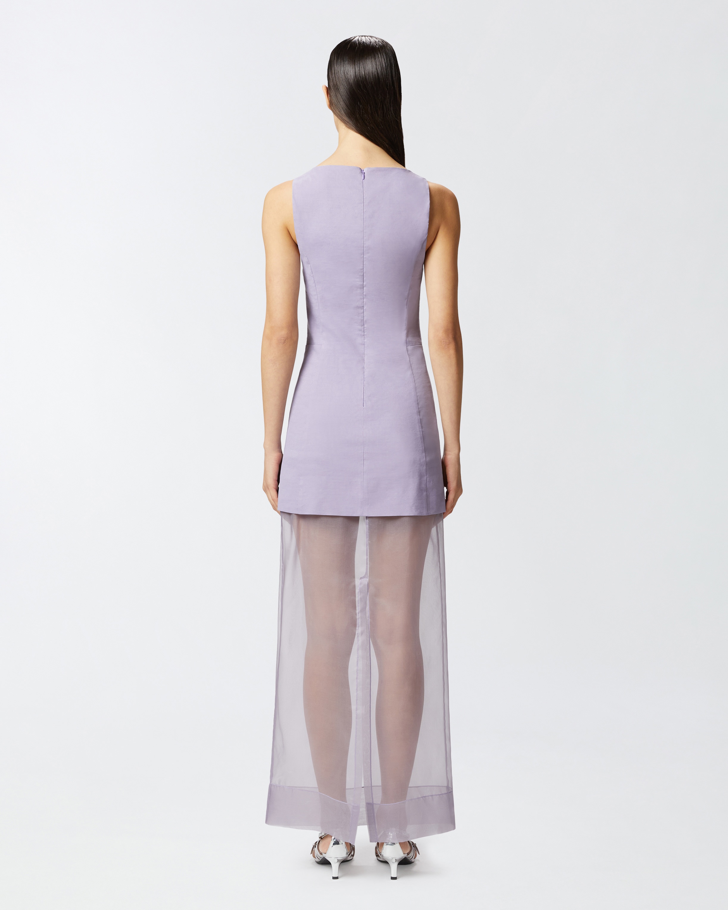 LONG FORMAL DRESS IN LINEN AND ORGANZA - 4