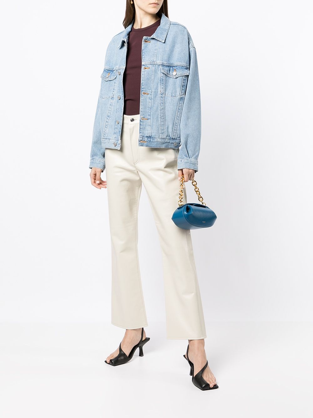 high-waisted flared trousers - 2