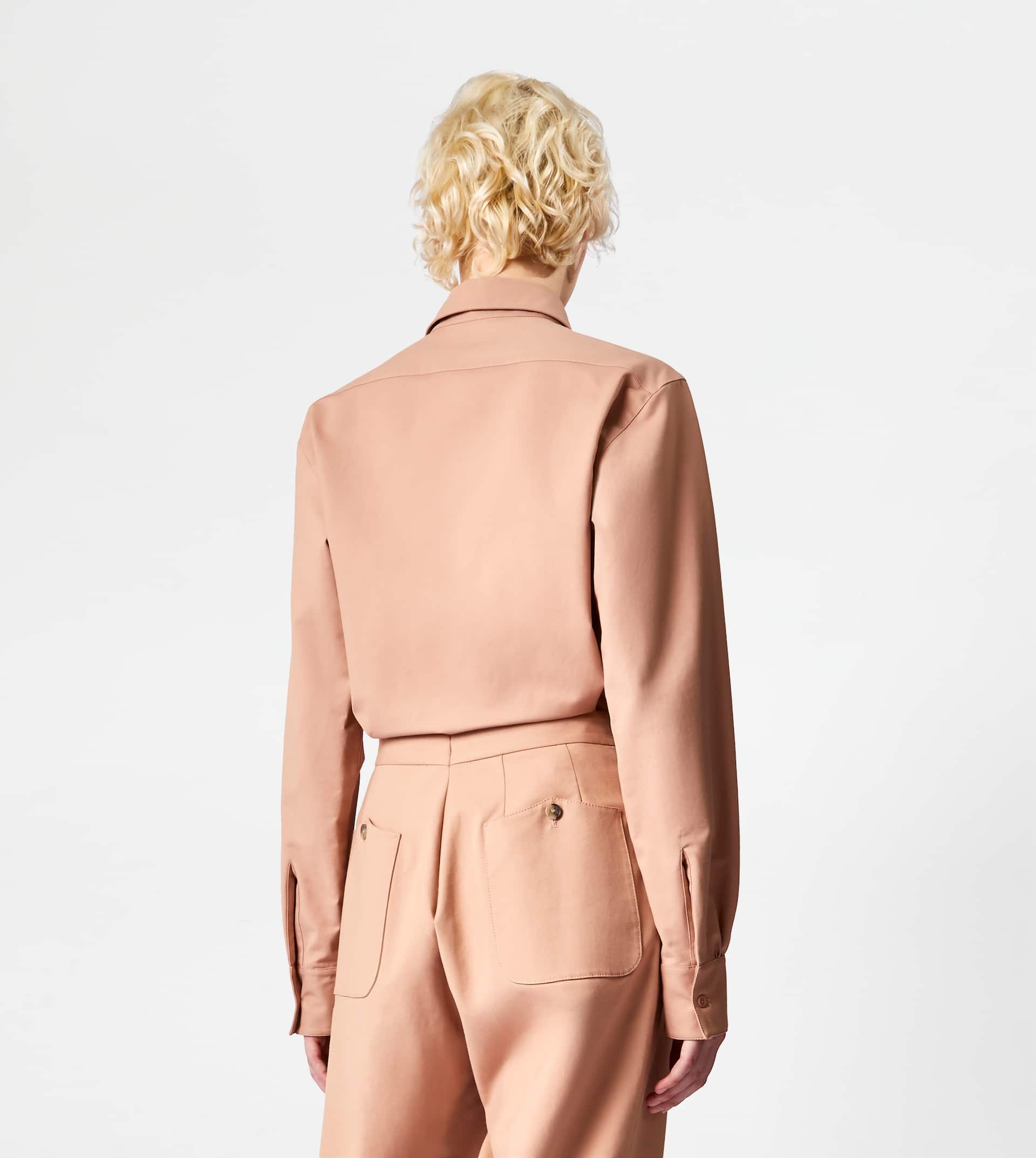 SHIRT IN STRETCH COTTON - BEIGE - 6