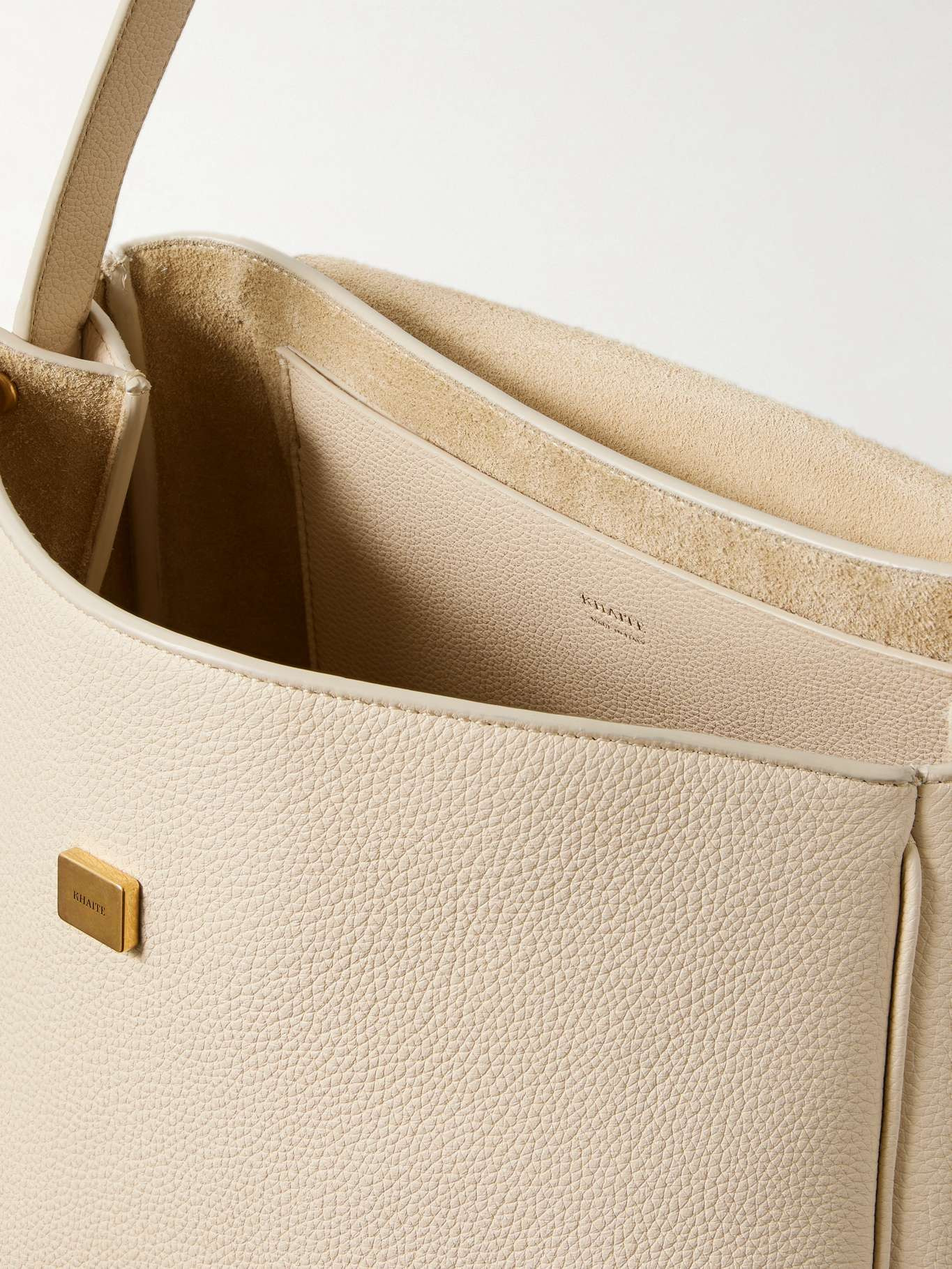 Audrey textured-leather tote Ivory - 5