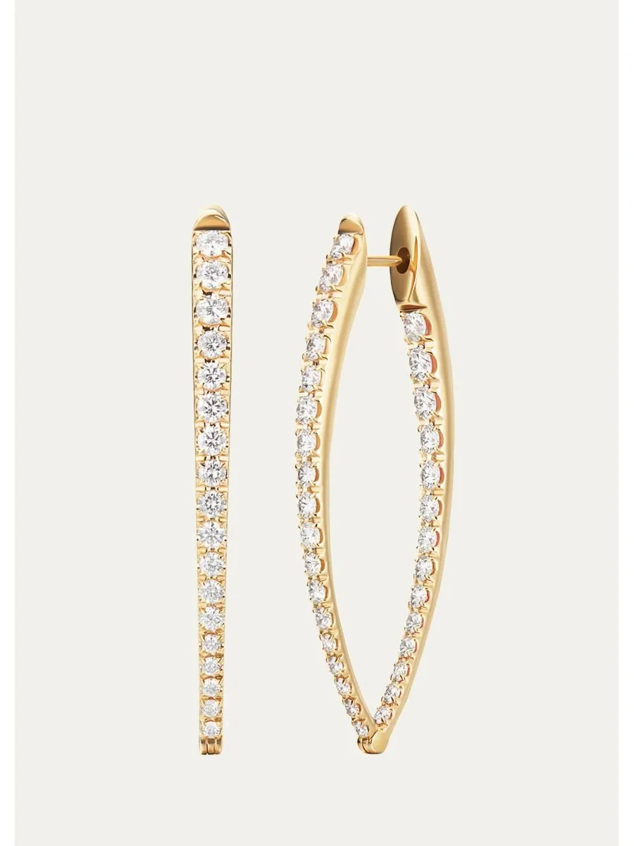 18K Yellow Gold Cristina Earrings with Pave Diamonds - 1