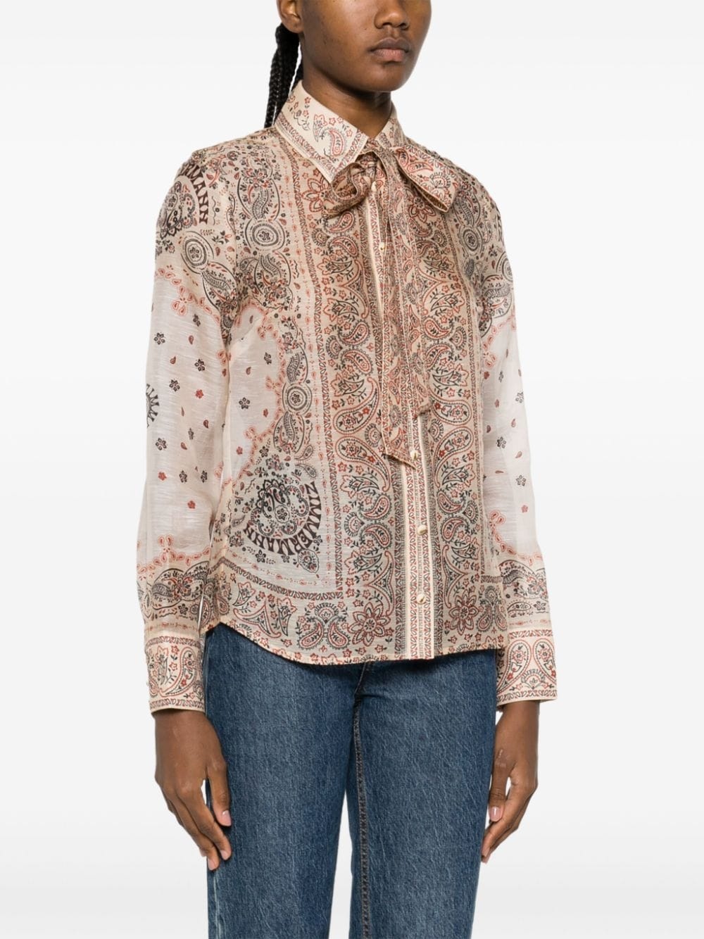 Matchmaker tie-neck blouse - 3