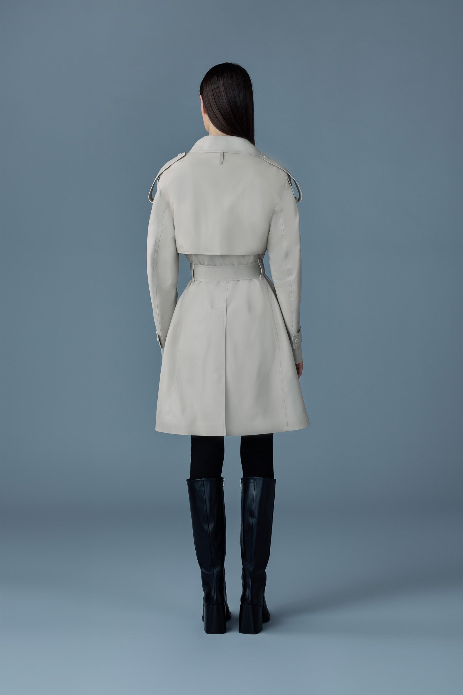 MEDORA Luster leather three-quarter coat - 4