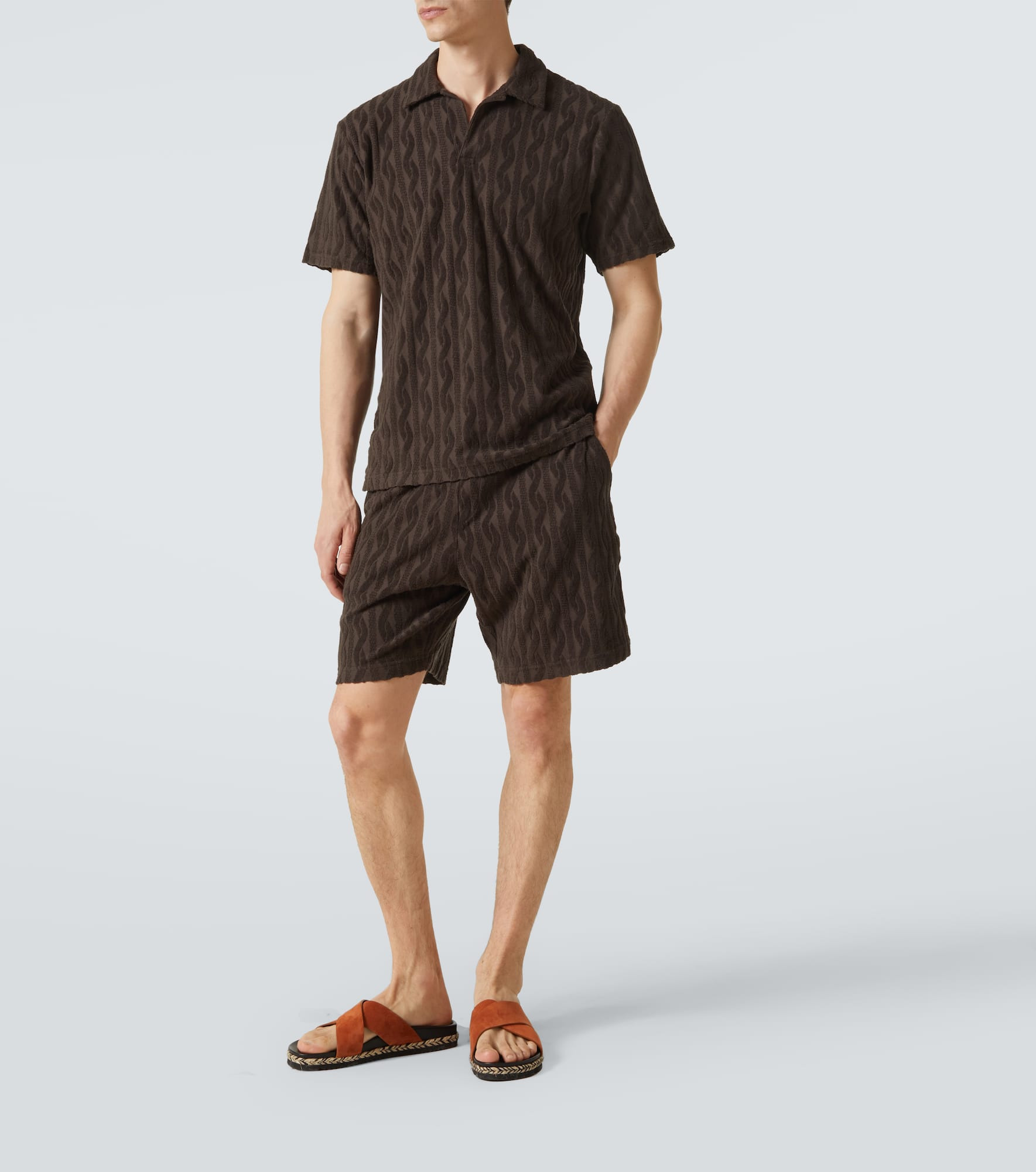 Faustino cotton terry jacquard polo shirt - 2