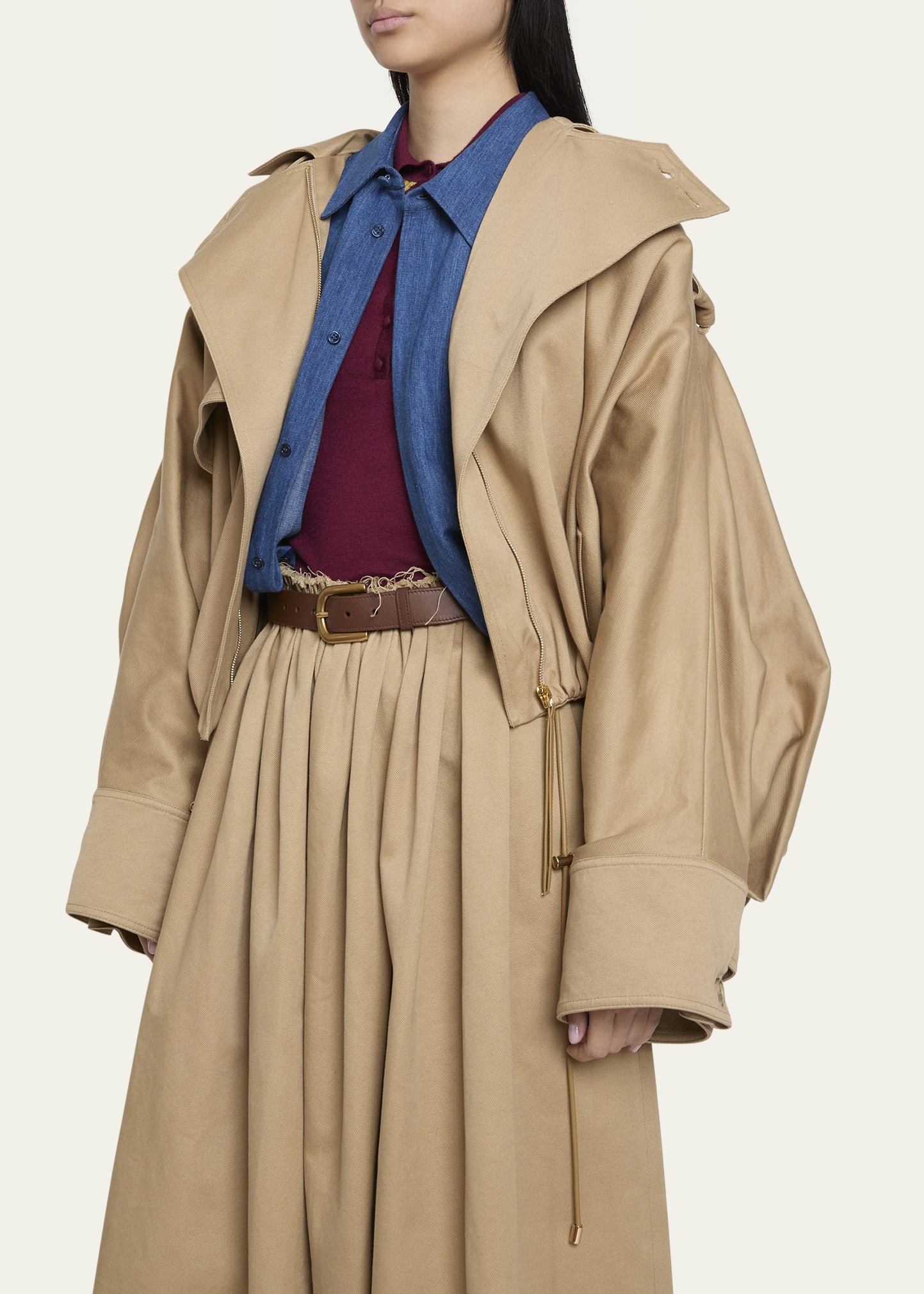 Hunt Drawcord Oversized Trench Jacket - 4