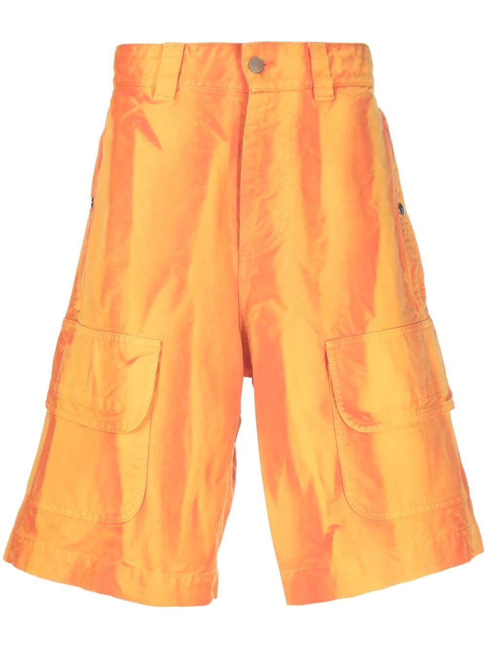 abstract-stripe cargo shorts - 1