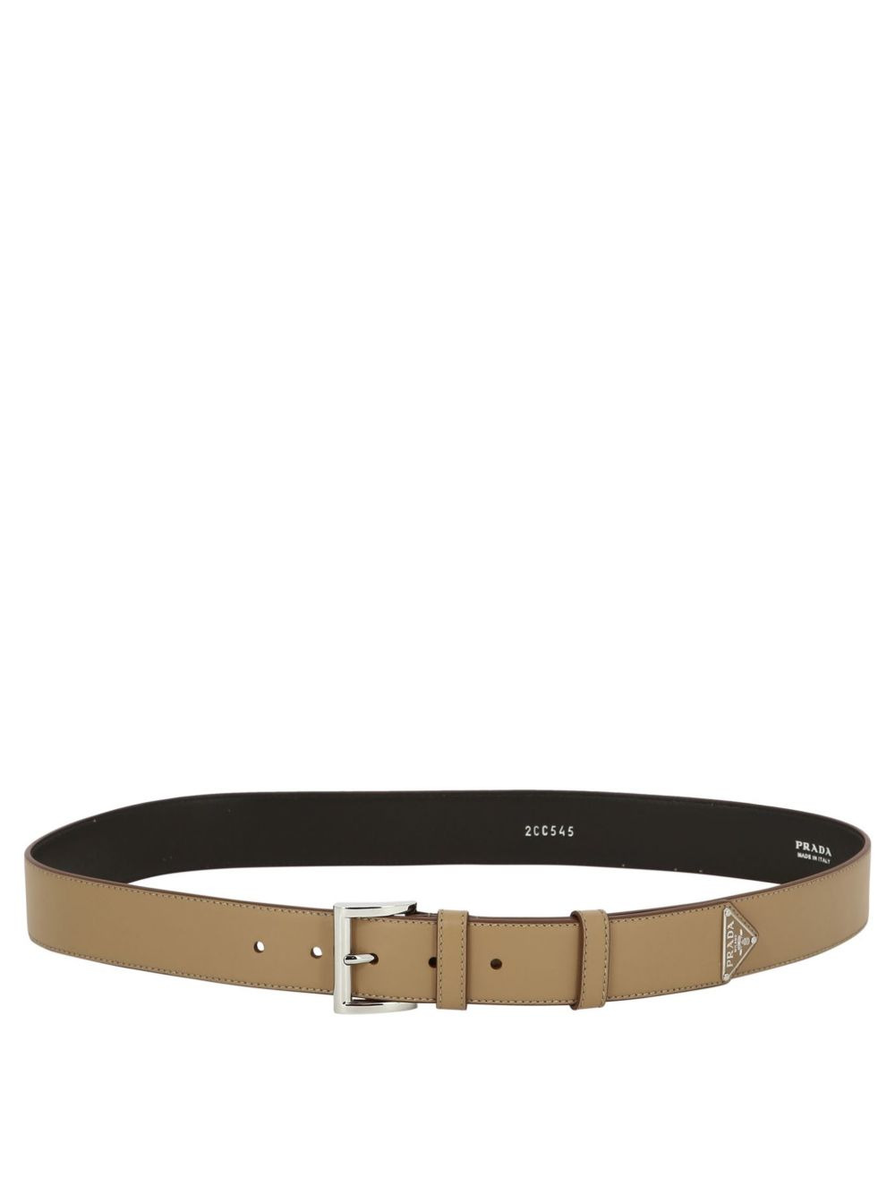 enamel triangle-logo leather belt - 2