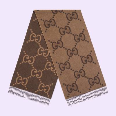 GUCCI GG cashmere jacquard scarf outlook