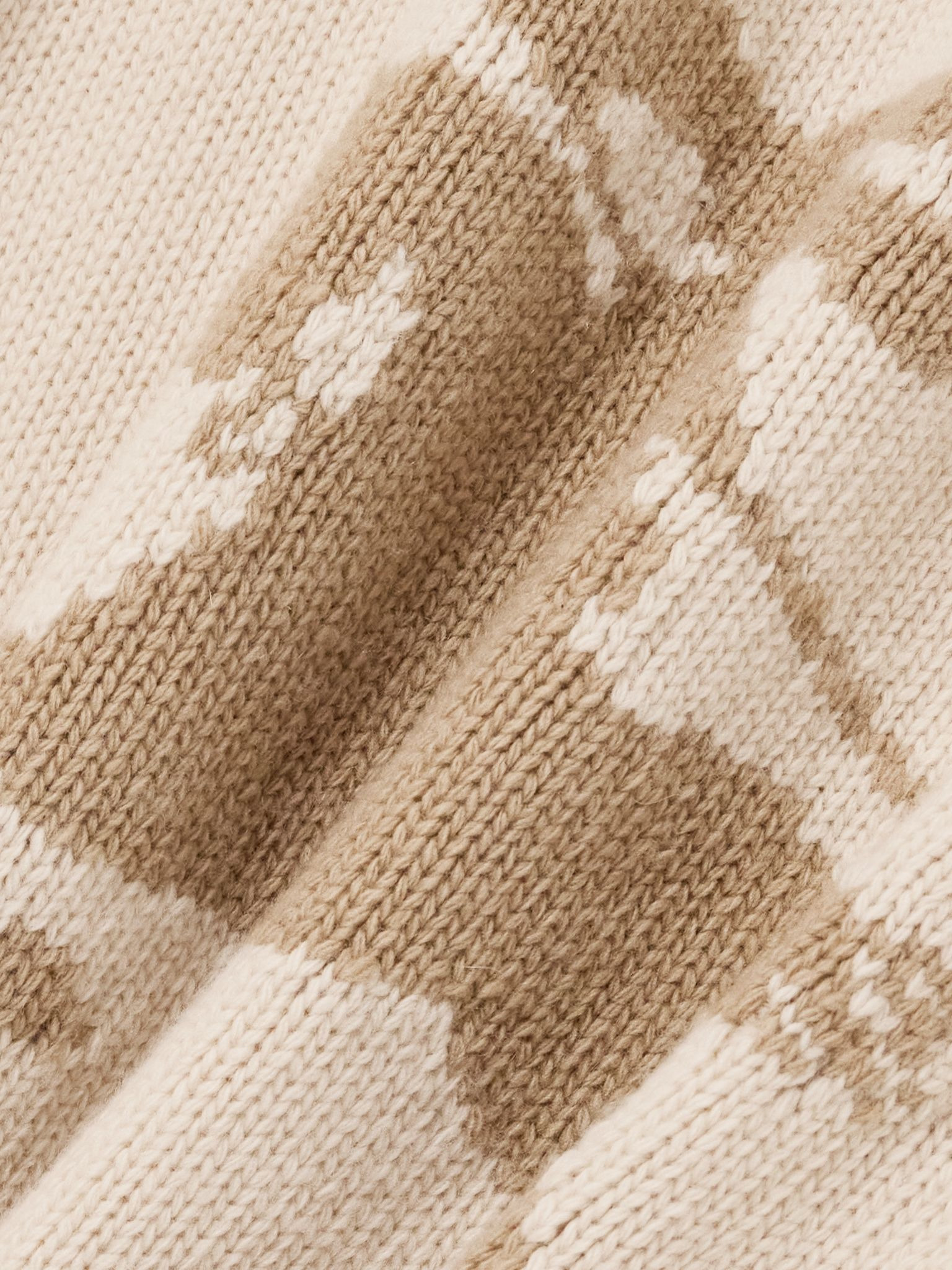 Intarsia-knit cashmere and wool-blend sweater Beige - 5