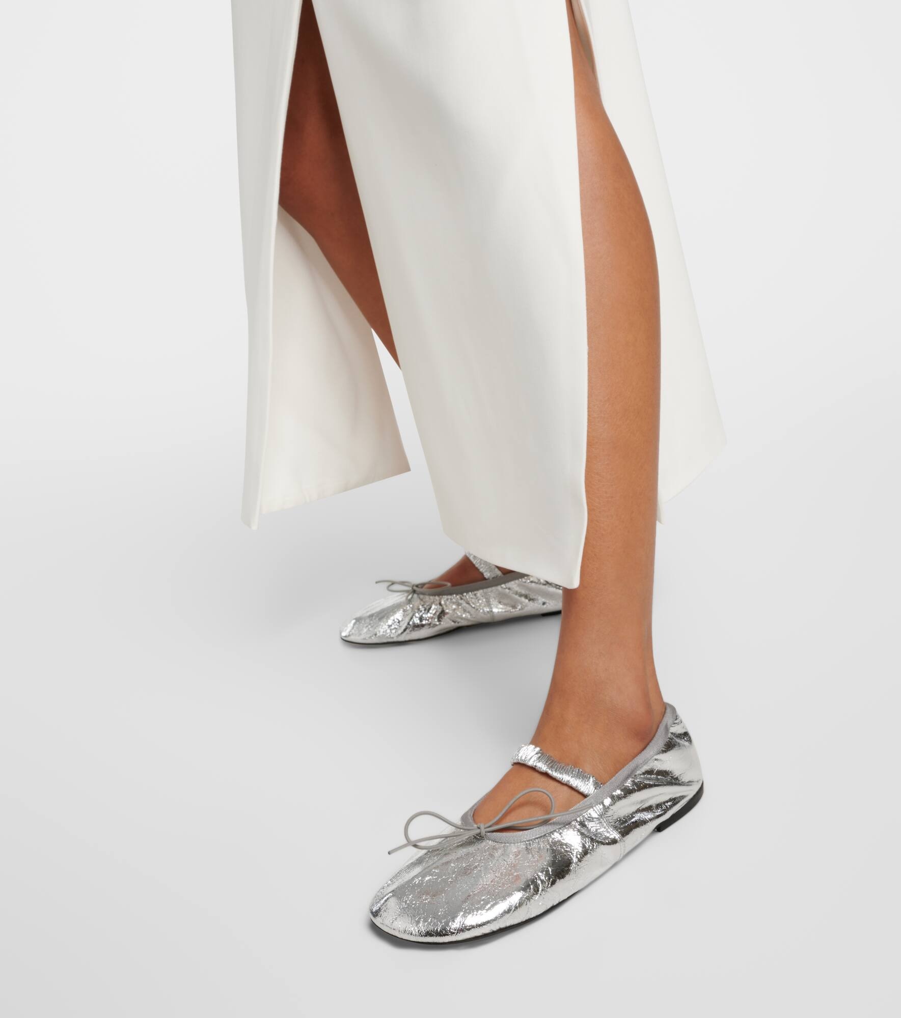 Metallic leather ballet flats - 4