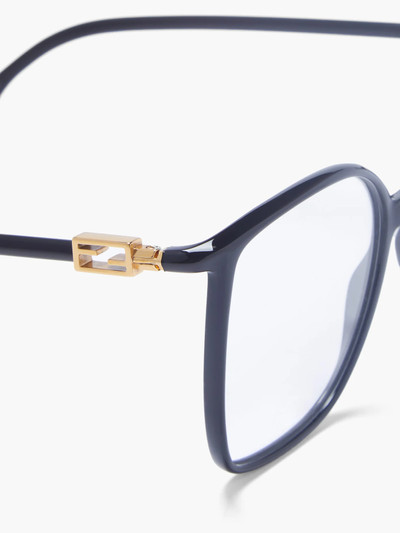 FENDI FF-logo oversized square acetate glasses outlook