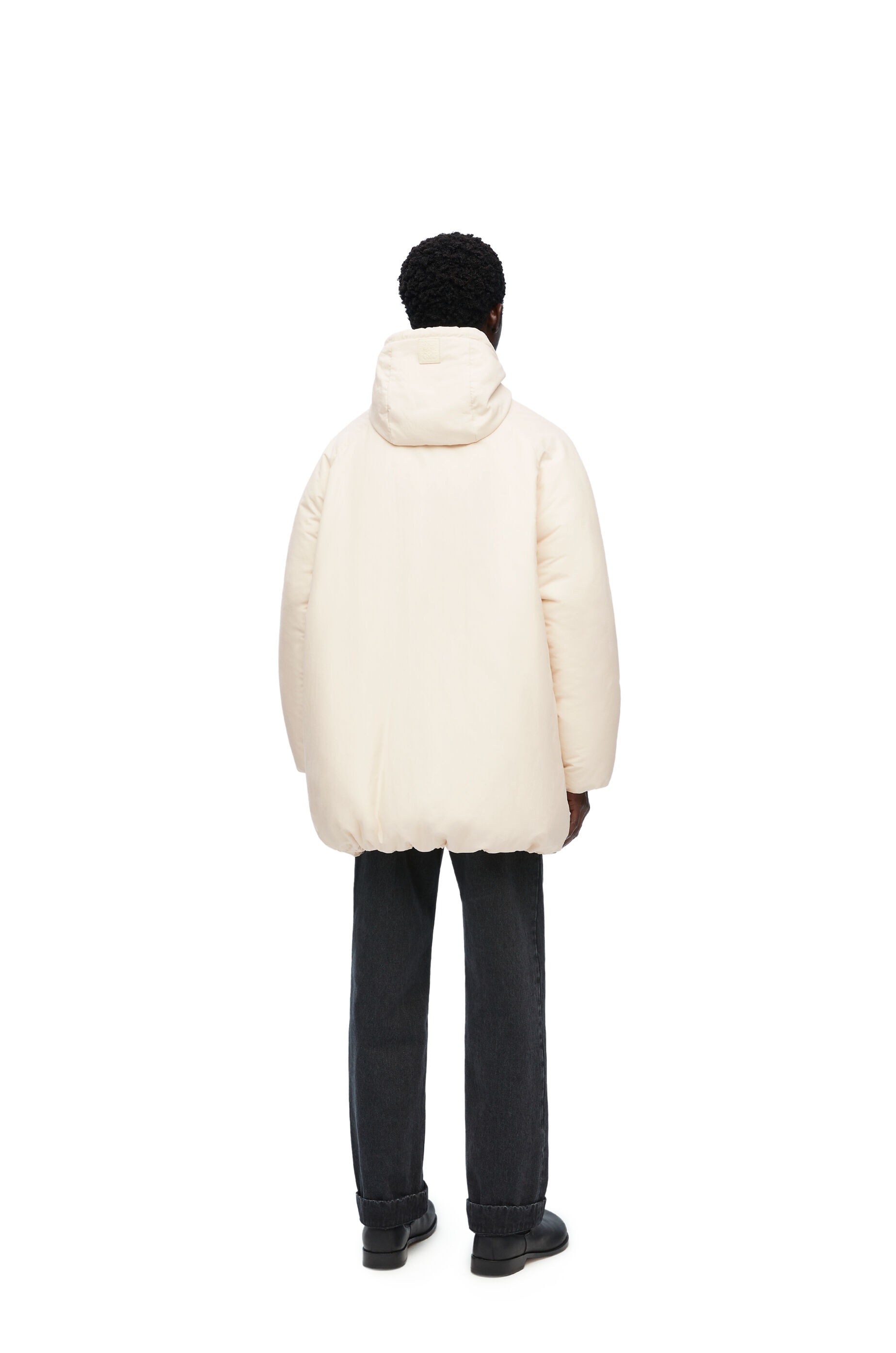 Padded bomber coat in technical cotton - 3