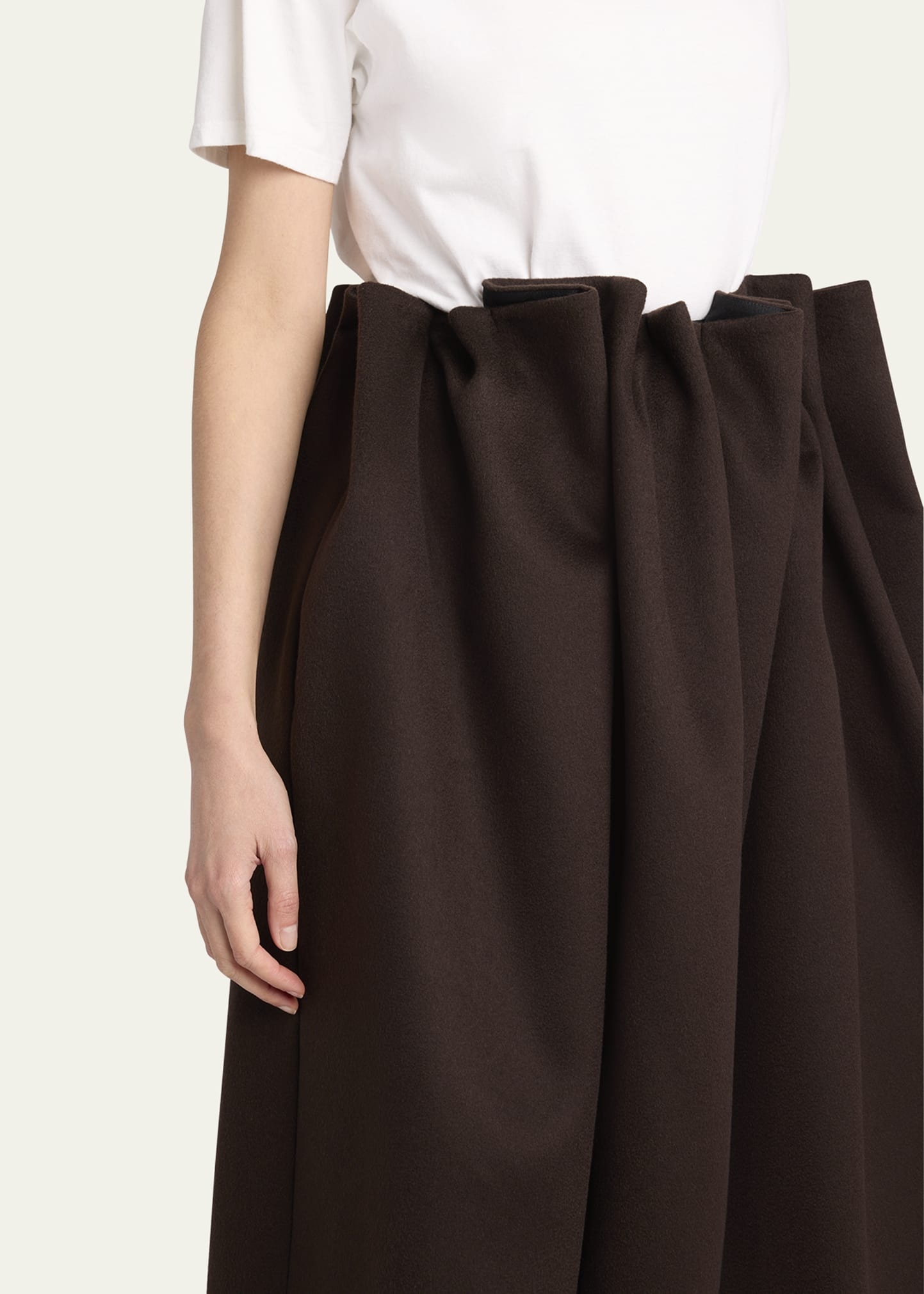 Lamartine Gathered Midi Cashmere Wool Skirt - 5
