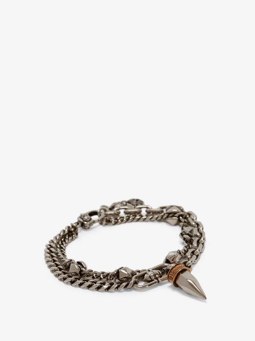 Men's Punk Stud Bracelet in Antique Silver - 3