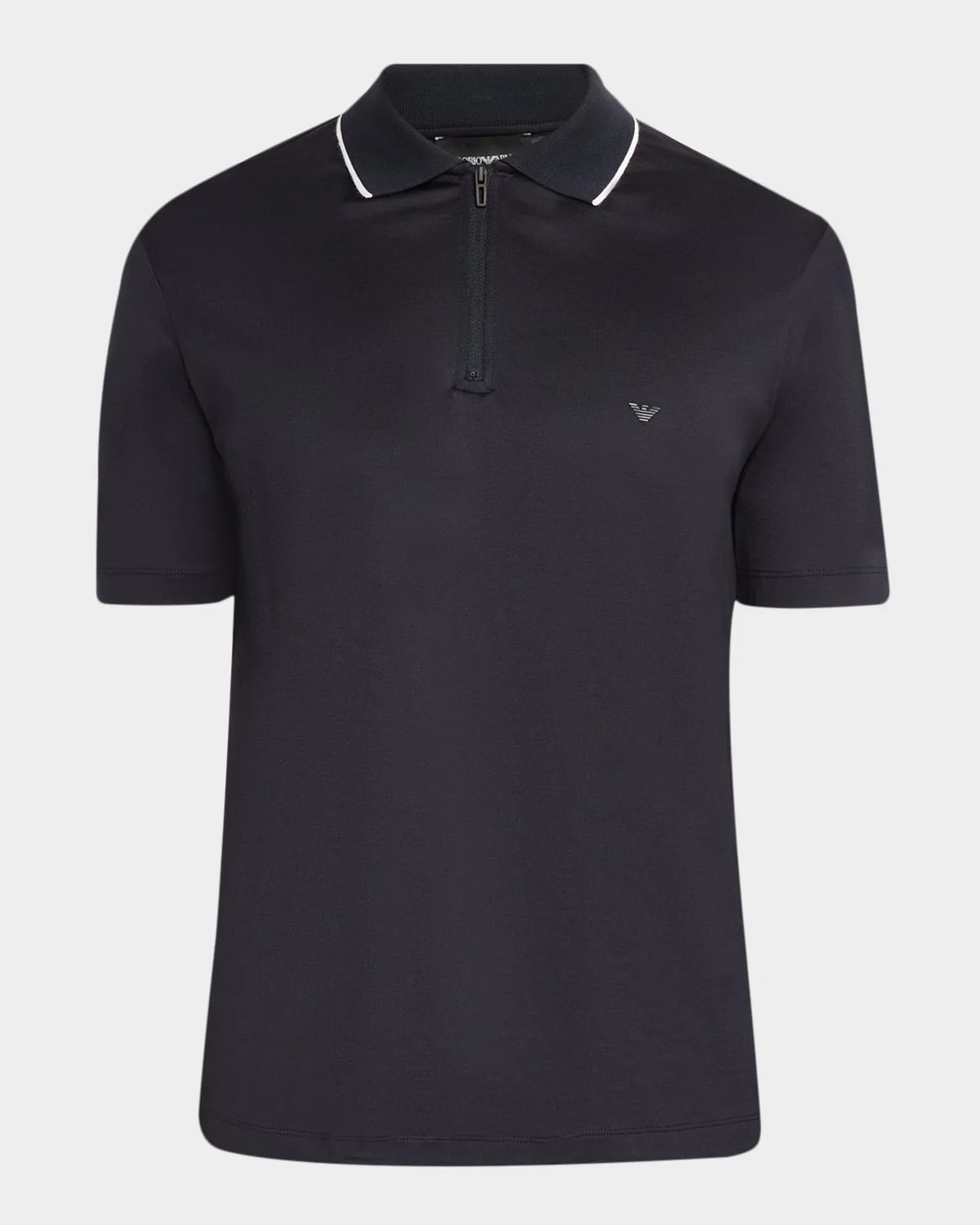 Men's Lyocell-Cotton Stretch Quarter-Zip Polo Shirt - 1