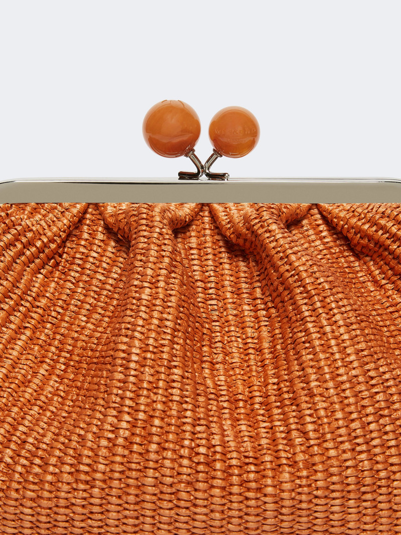 FORTUNA Medium raffia-effect Pasticcino bag - SALMON 5