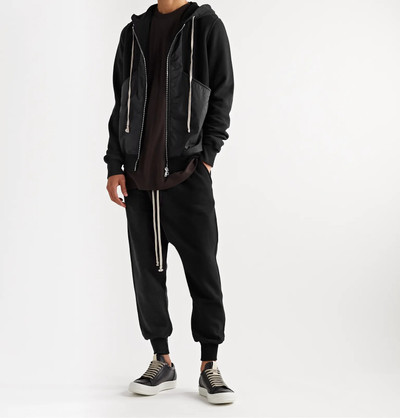 Rick Owens DRKSHDW Panelled Fleece-Back Cotton-Jersey and Shell Zip-Up Hoodie outlook