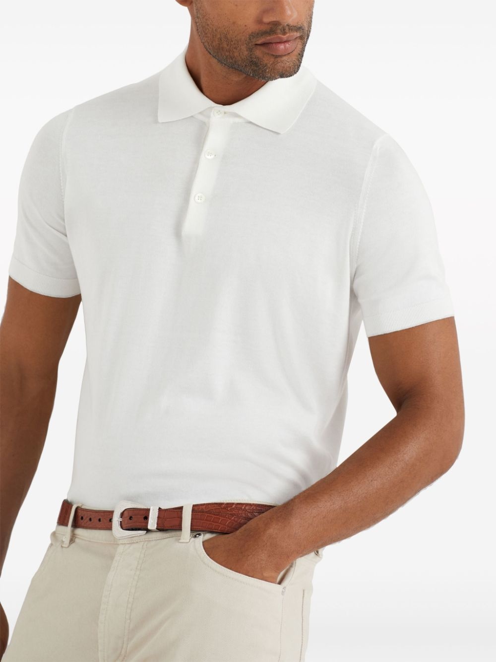 plain button polo shirt - 6