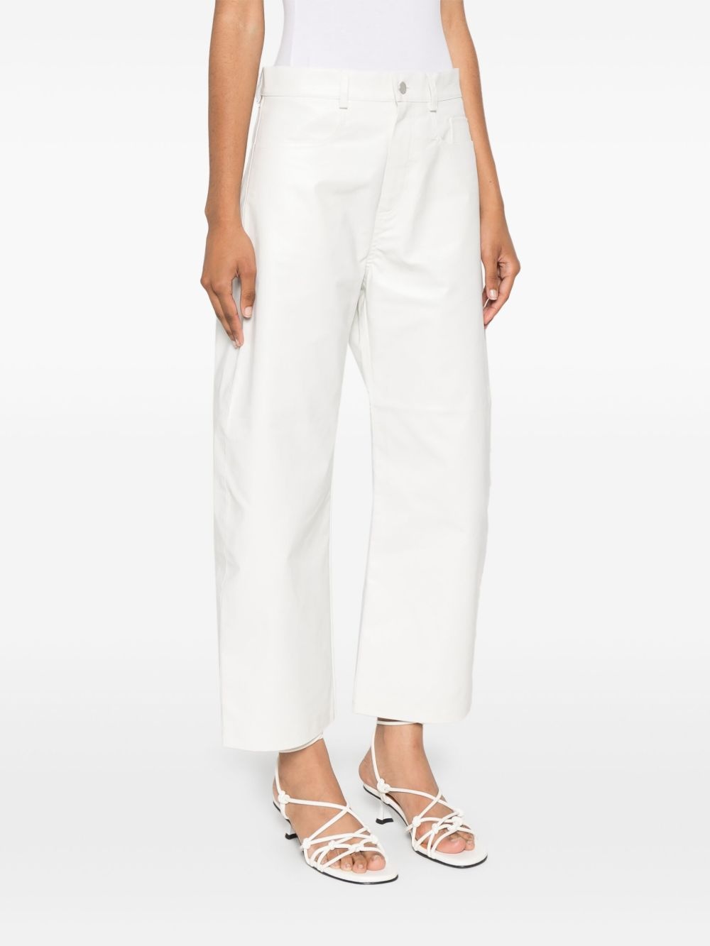 textured straight trousers - 3