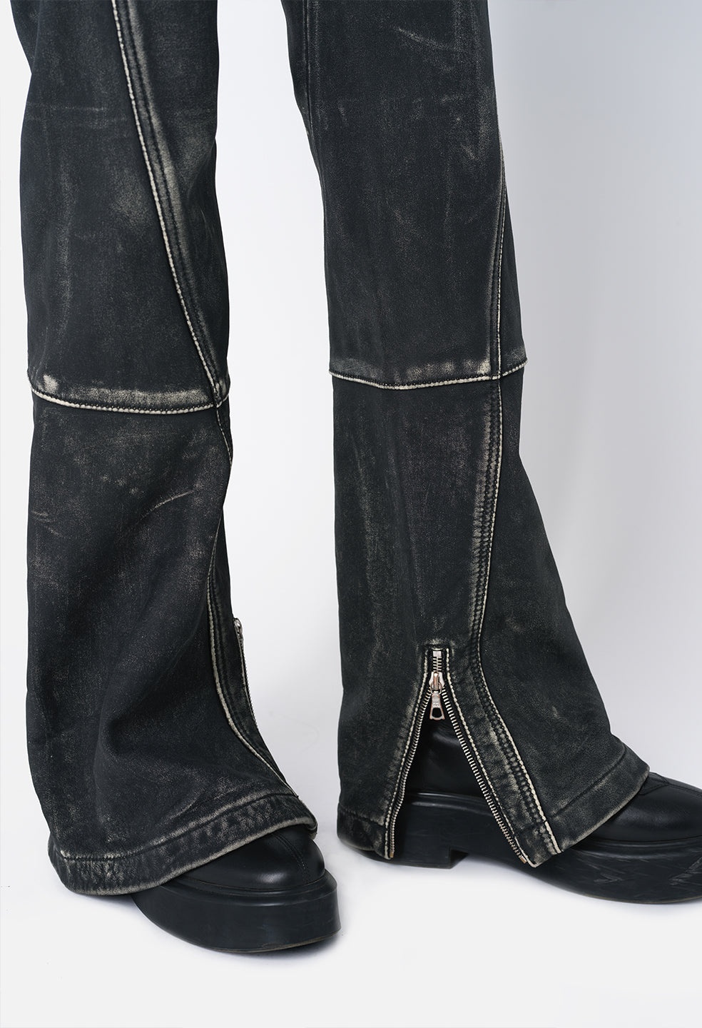 LEATHER BIKER PANTS - 6