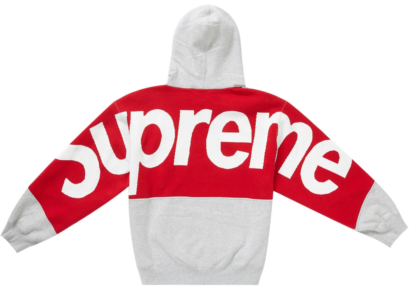 Supreme Big Logo Jacquard Hooded Sweatshirt Heather Grey - 2