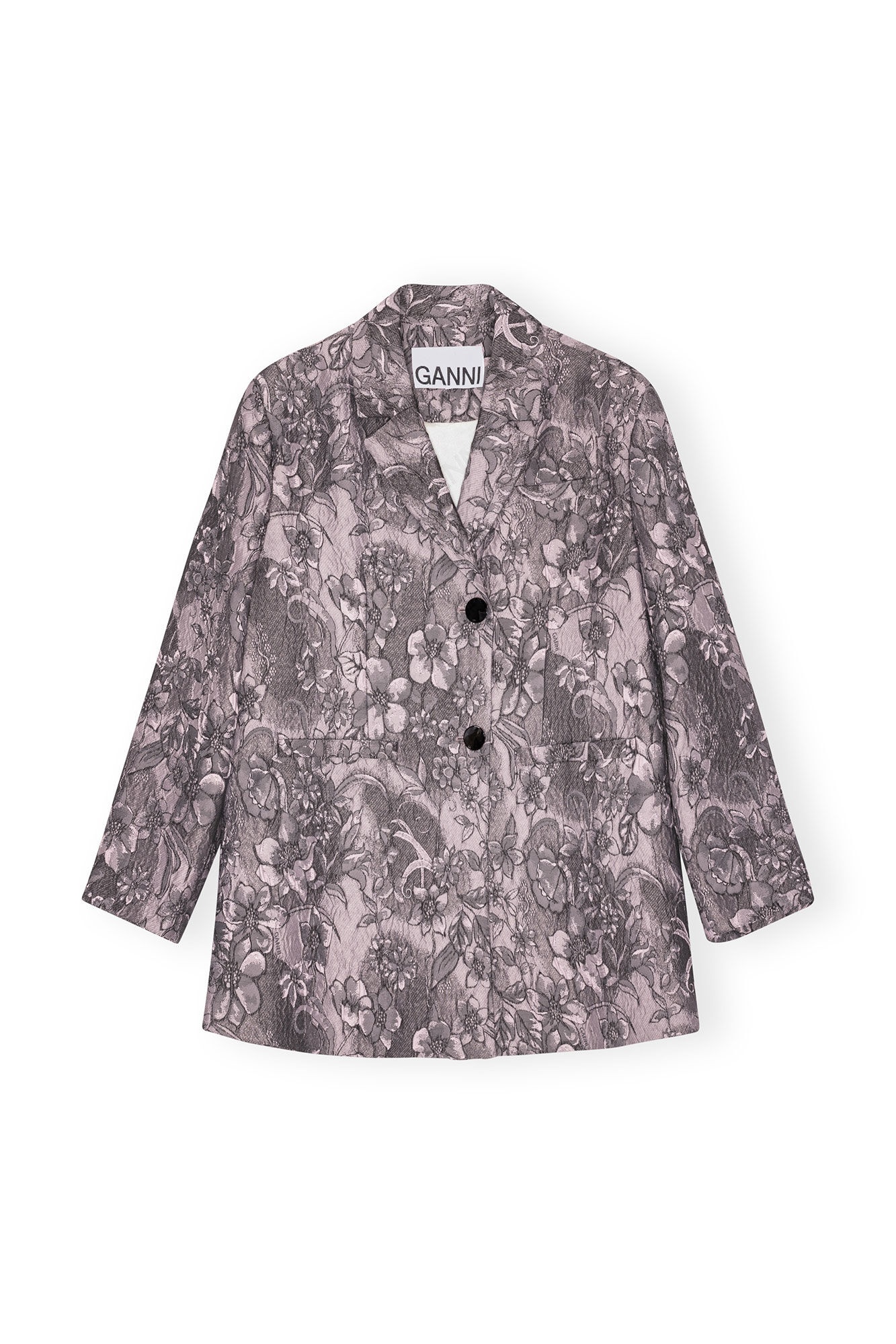 RIPPLED JACQUARD OVERSIZED BLAZER - 1