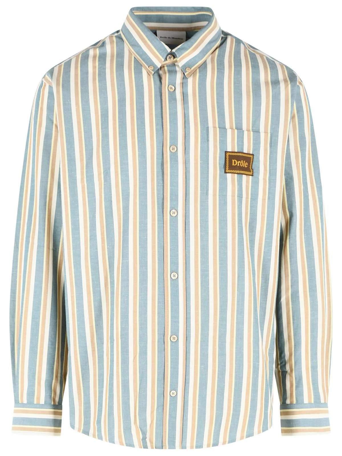 Drole De Monsieur 'RAYÉE' Teal Cotton Shirt - 1