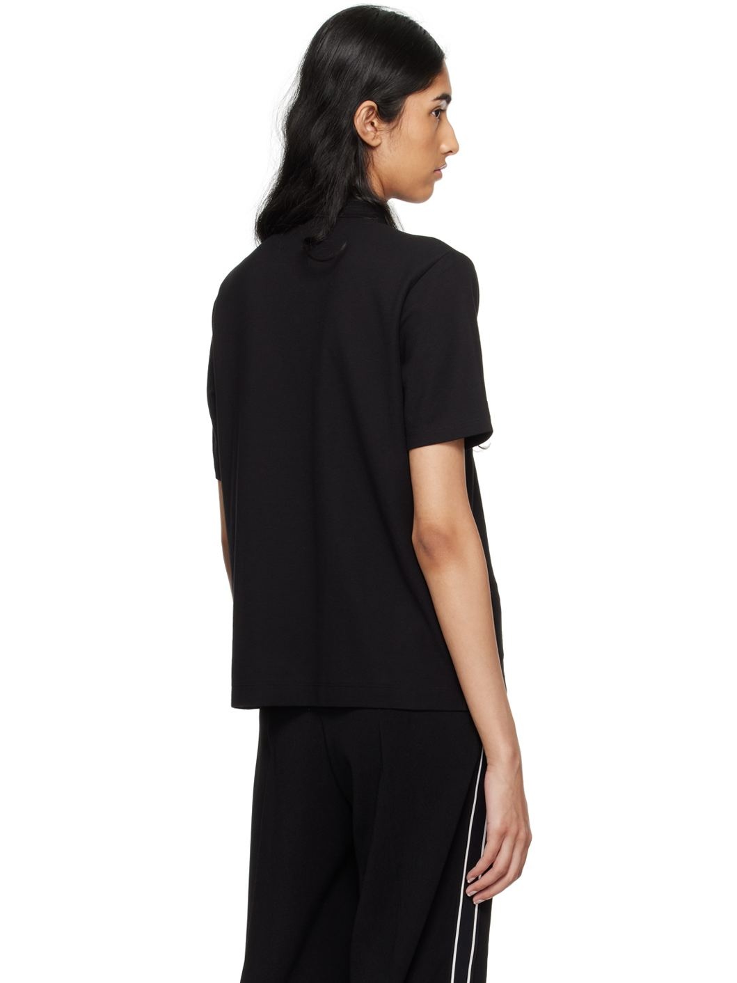 Black Embroidered-Logo Polo - 3