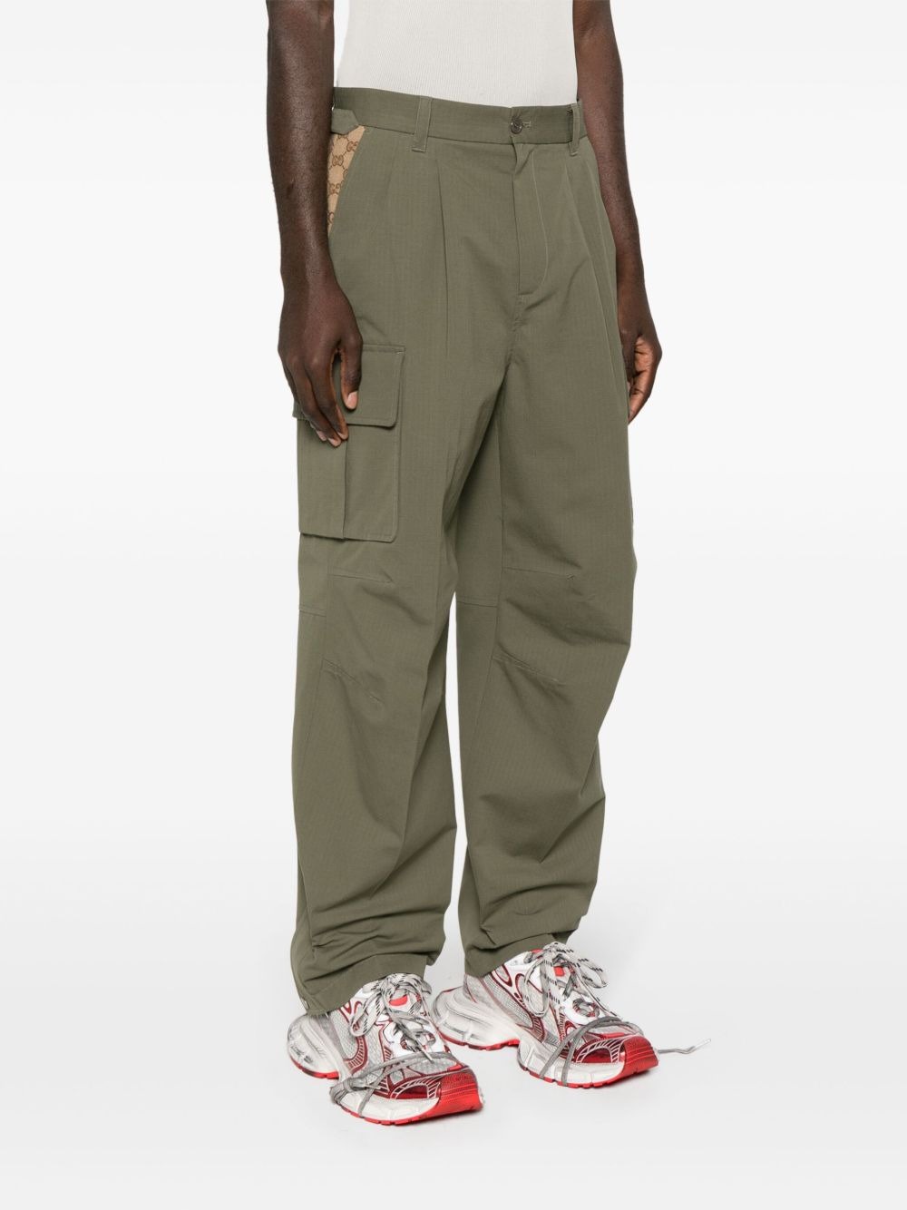 GG canvas-panel cargo pants - 3
