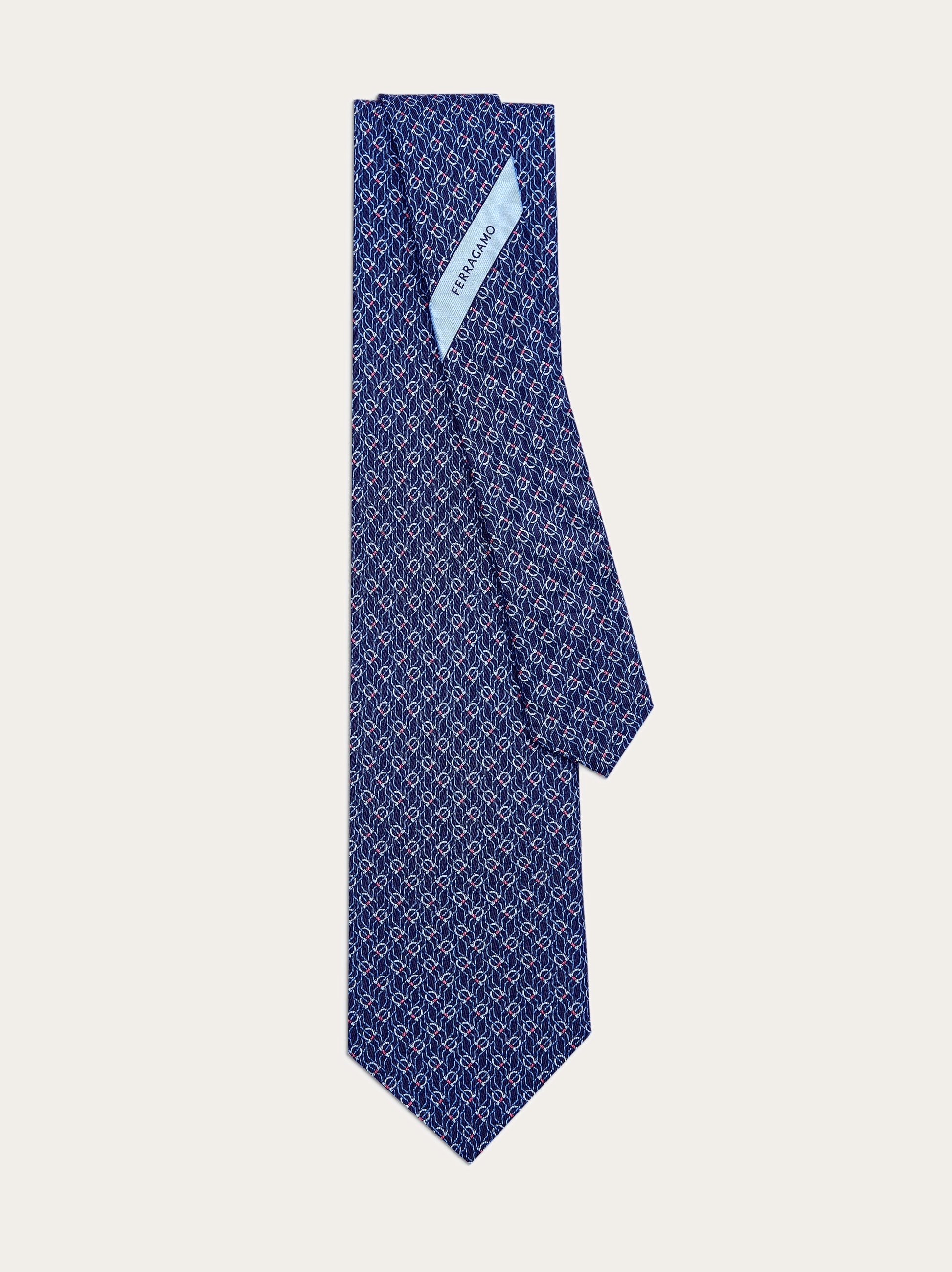 Tetris print silk tie - 3