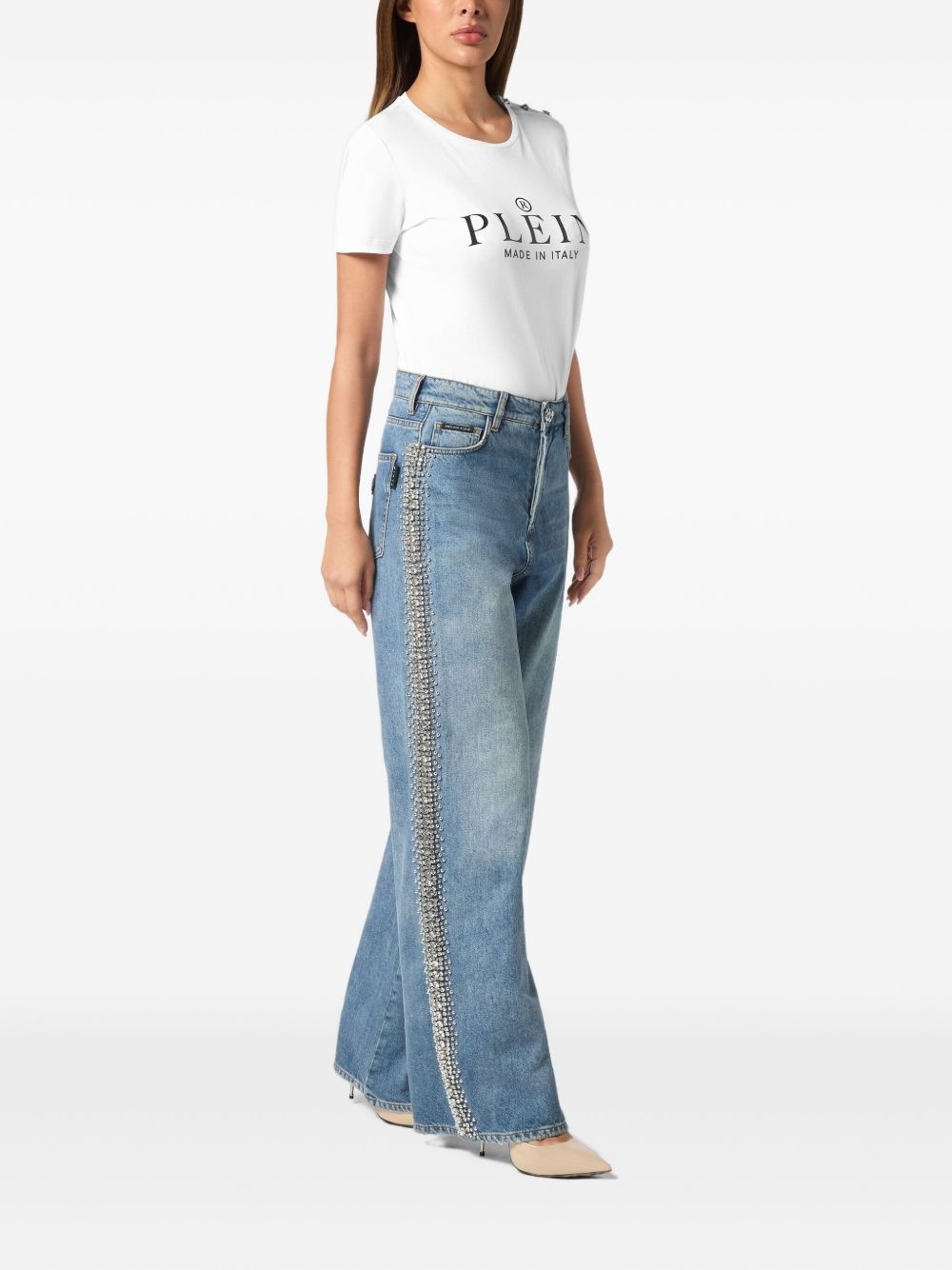 crystal-embellished jeans - 2