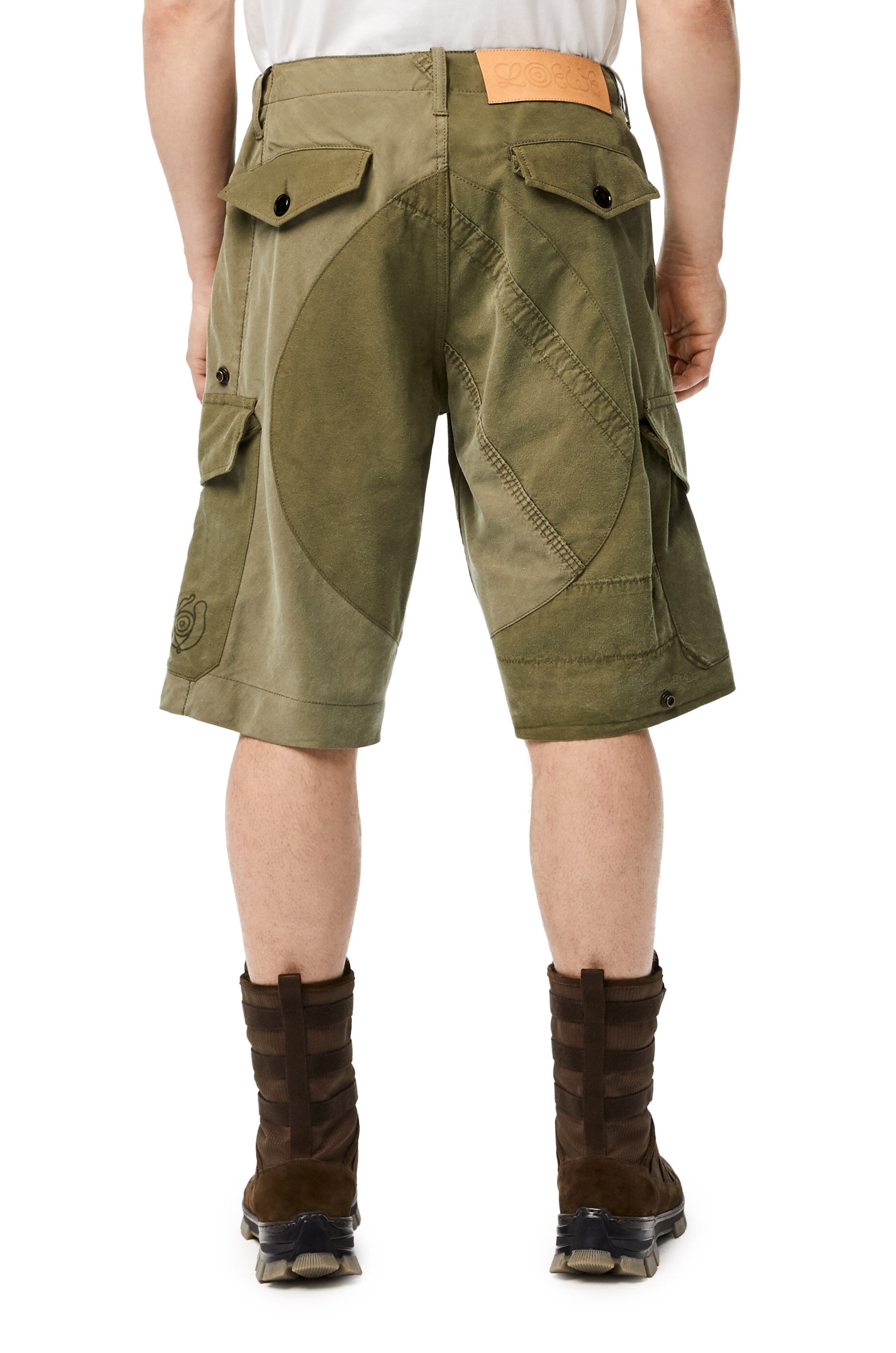 Military tent cargo shorts in cotton - 4