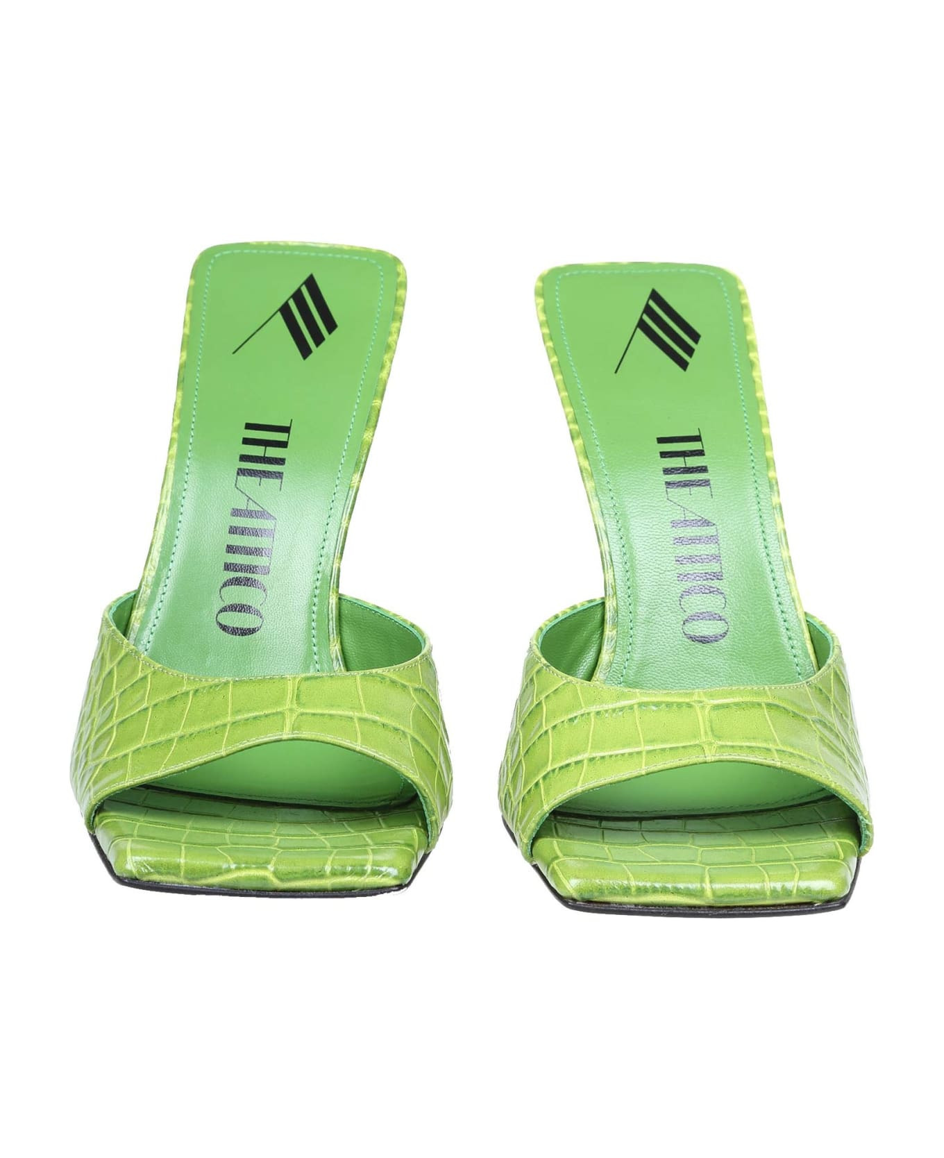 Mule Anais In Green Leather - 2