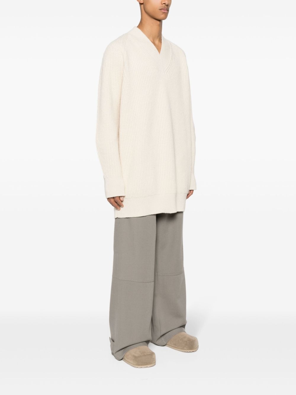 V-neck ribbed jumper - 3