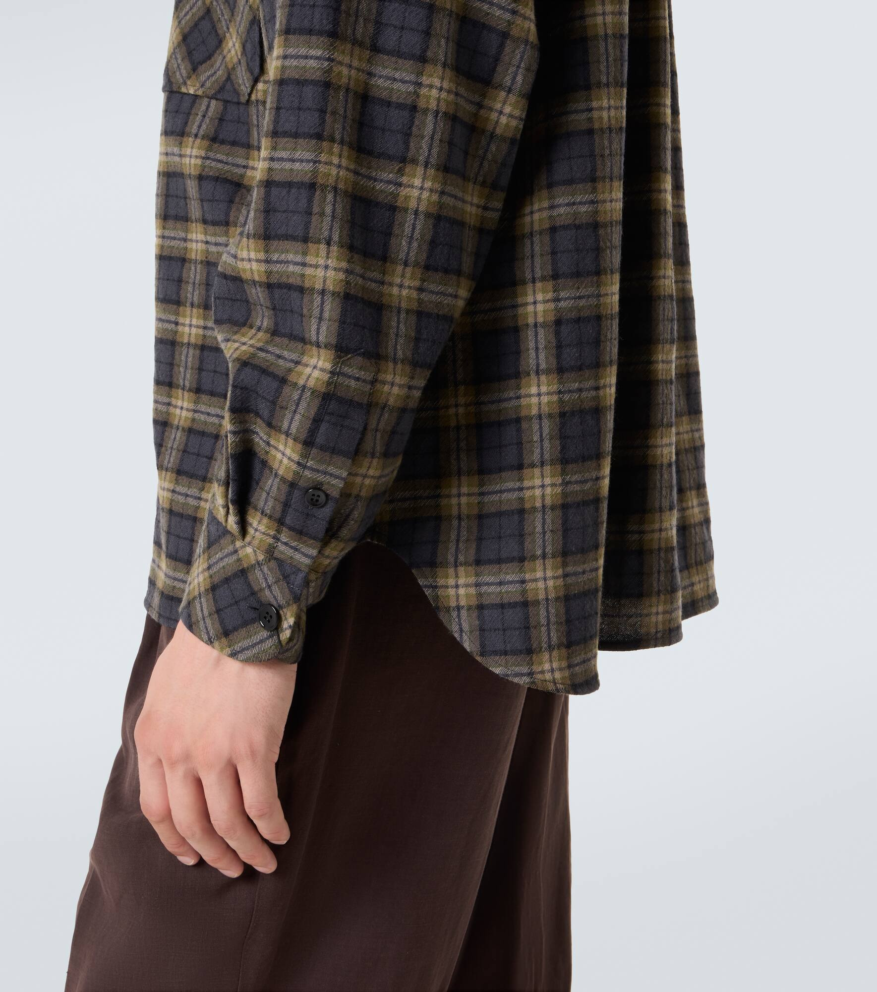 Checked wool overshirt - 6