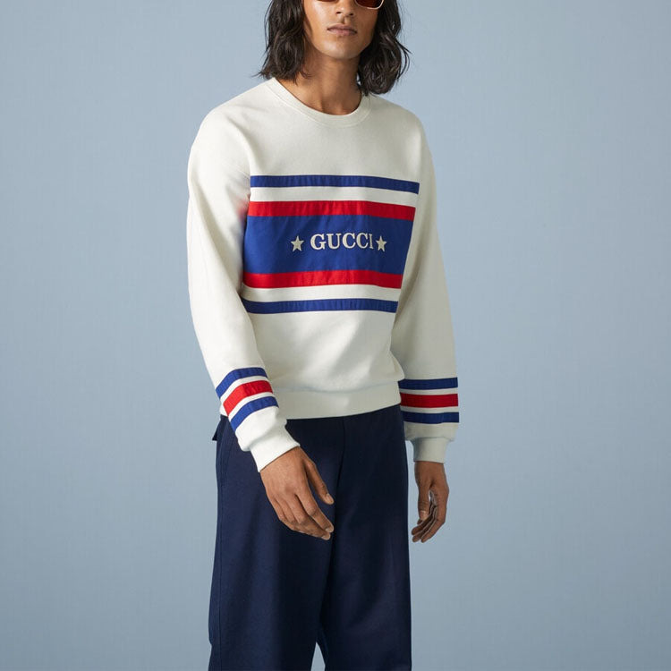 Gucci Cotton Jersey Sweatshirt With Embroidery 'Off White' 746988-XJFK1-9088 - 4