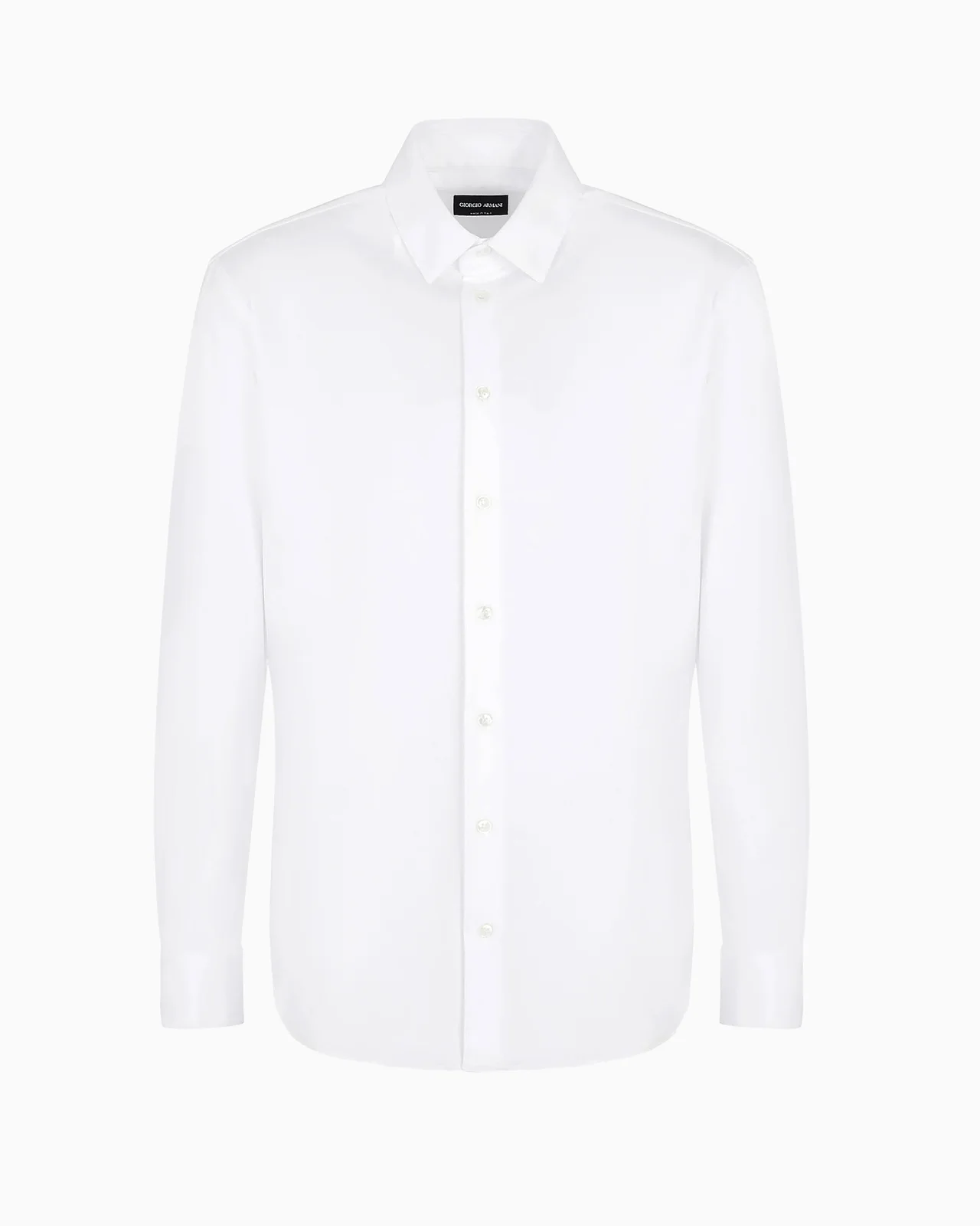 PLAIN-KNIT COTTON INTERLOCK SHIRT - 1
