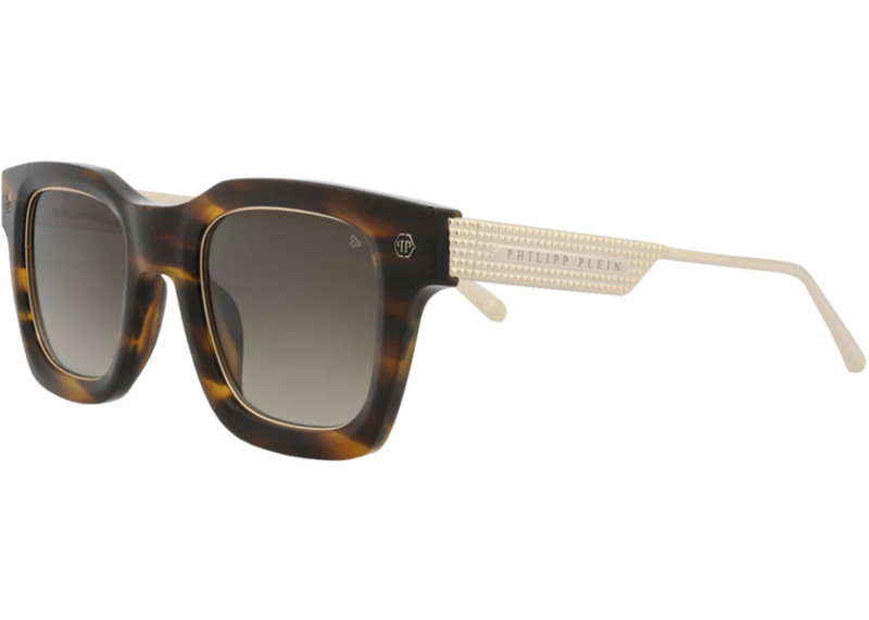 PHILIPP PLEIN Philipp Plein Square-Frame Acetate Sunglasses Havana Gold Brown (SPP105M-50-09FM) outlook
