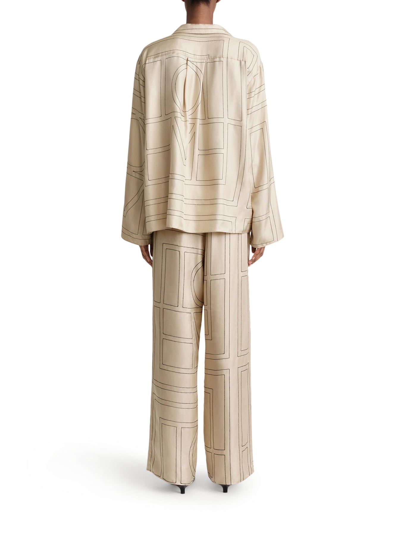 MONOGRAM SILK PANTS - 4